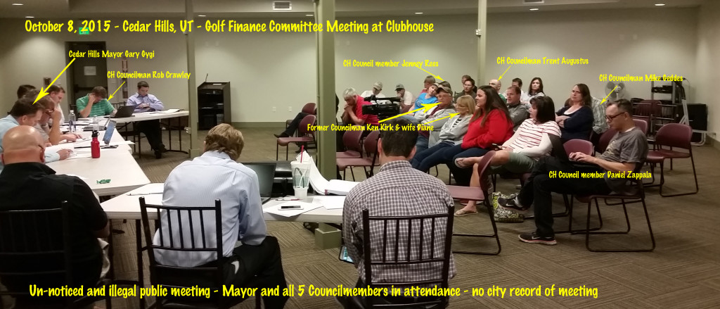 CH Golf Finance Committee Mtg Oct 8 2016 illegal & hostile with TEXT names & arrows