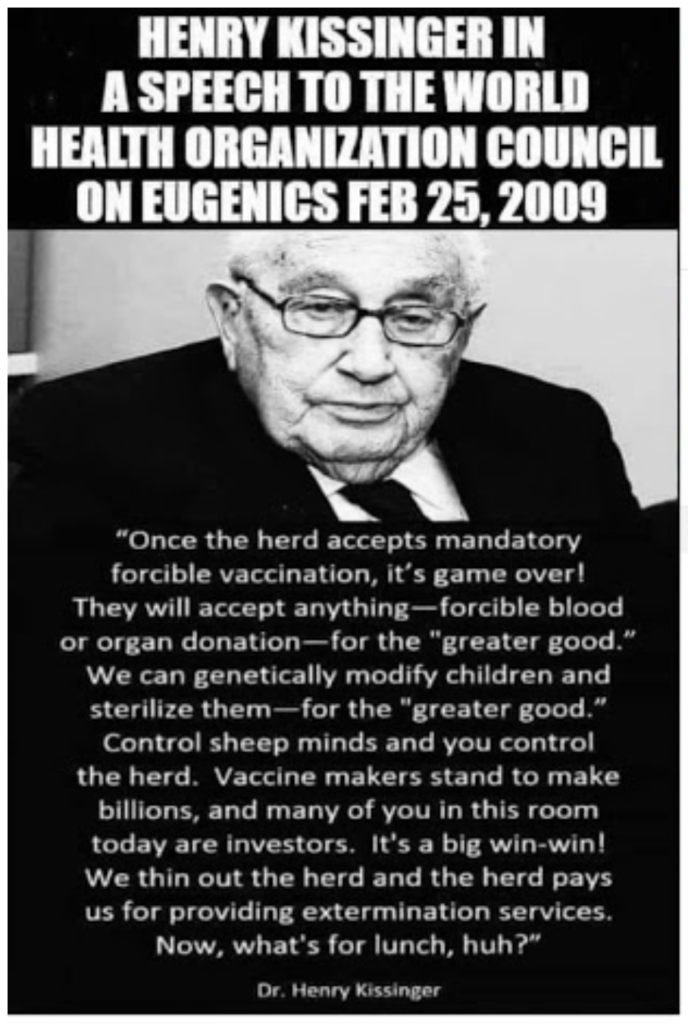 Henry Kissinger WHO on Eugenics - Screenshot